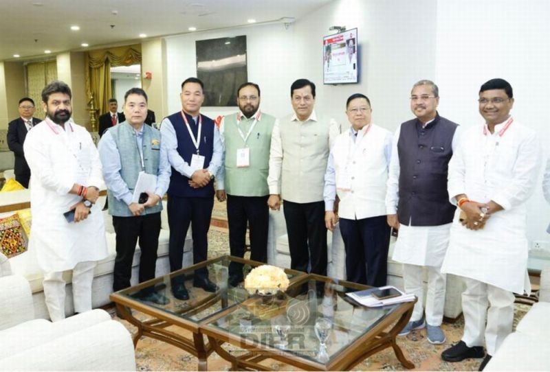 Paiwang Konyak with senior officials during the National Ayush Mission Conclave held at Vigyan Bhawan, New Delhi on May 18. (DIPR Photo)